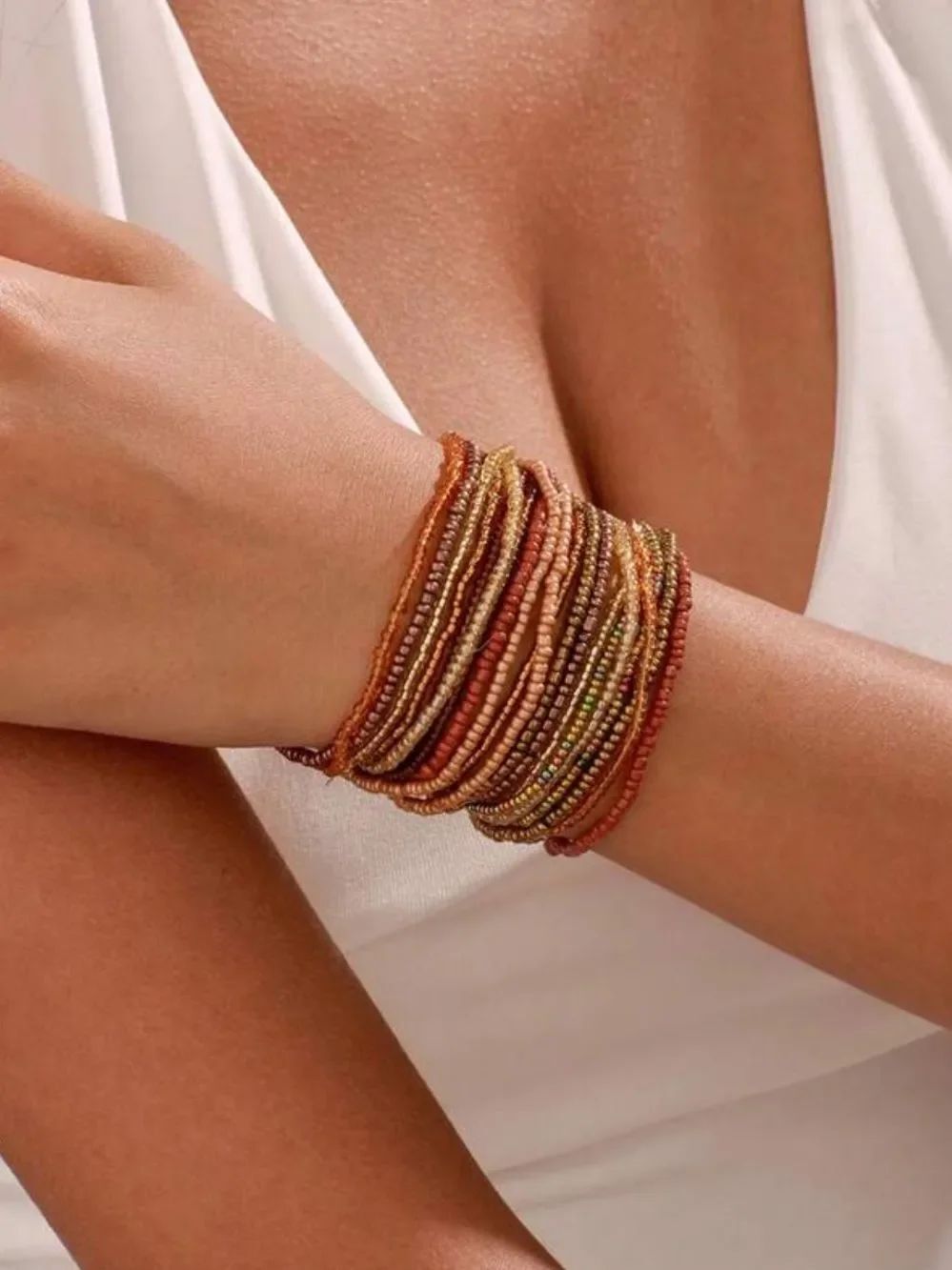 Boho beaded bracelet #2689